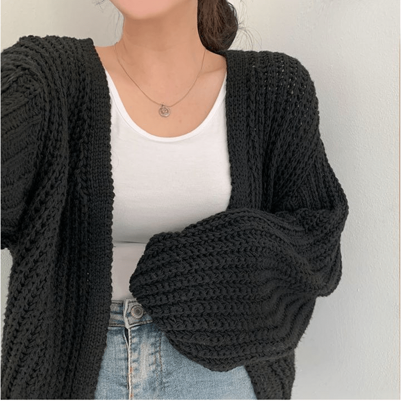 OLIVE - Koreanischer Vintage-Strick-Cardigan