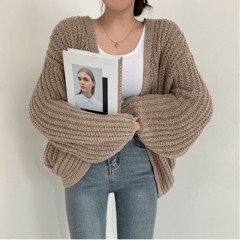 OLIVE - Koreanischer Vintage-Strick-Cardigan