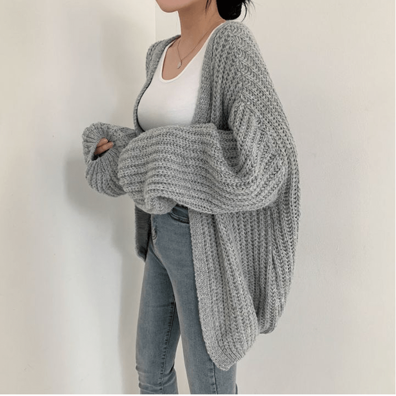 OLIVE - Koreanischer Vintage-Strick-Cardigan