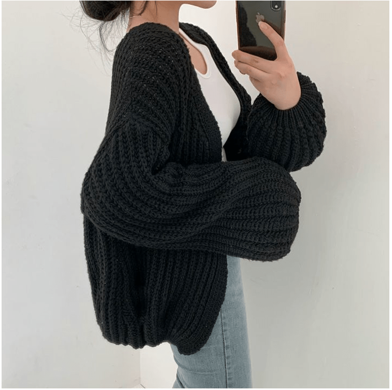 OLIVE - Koreanischer Vintage-Strick-Cardigan