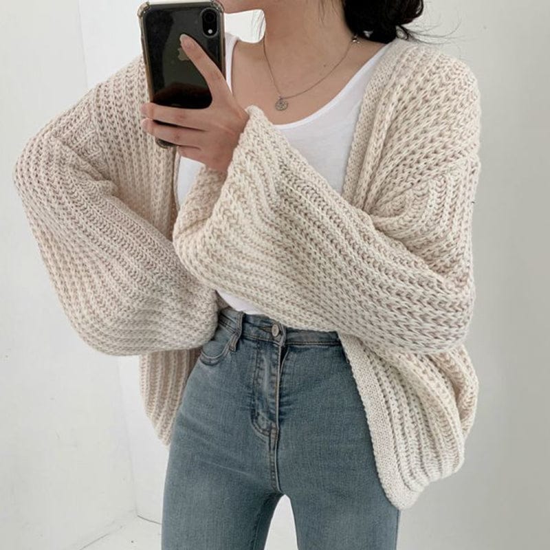 OLIVE - Koreanischer Vintage-Strick-Cardigan