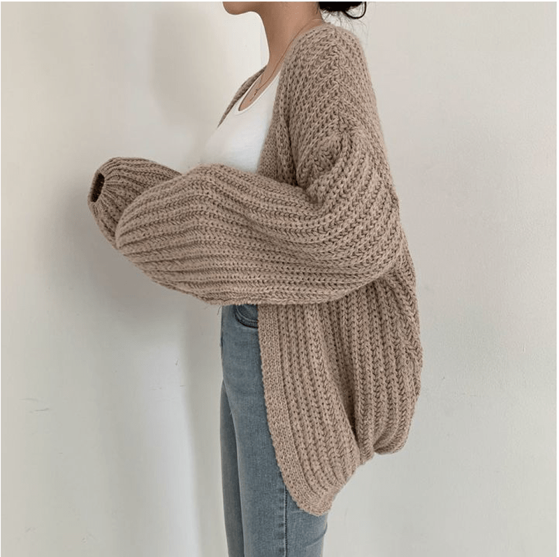 OLIVE - Koreanischer Vintage-Strick-Cardigan