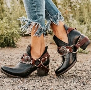 SYRENE - Chunky Mid Heel Vintage Schuhe